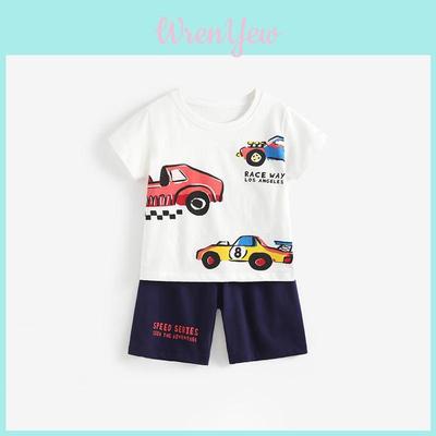 Boys Summer Cotton Casual Shorts And Tshirt Set For Kids Ages 3 To 8