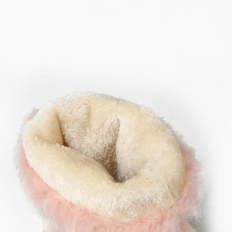 Vinter Nya Höga Klackar Snökängor Lolita Söt Rosett Dam Varma Snökängor Flickor Student Fluffiga Kawaii Mellanvader Dammodekängor