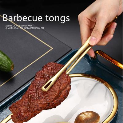 304 Stainless Steel Barbecue Food Tongs Long Handle Non-Slip Hollow Meat Salad Clip Kitchen Accessories