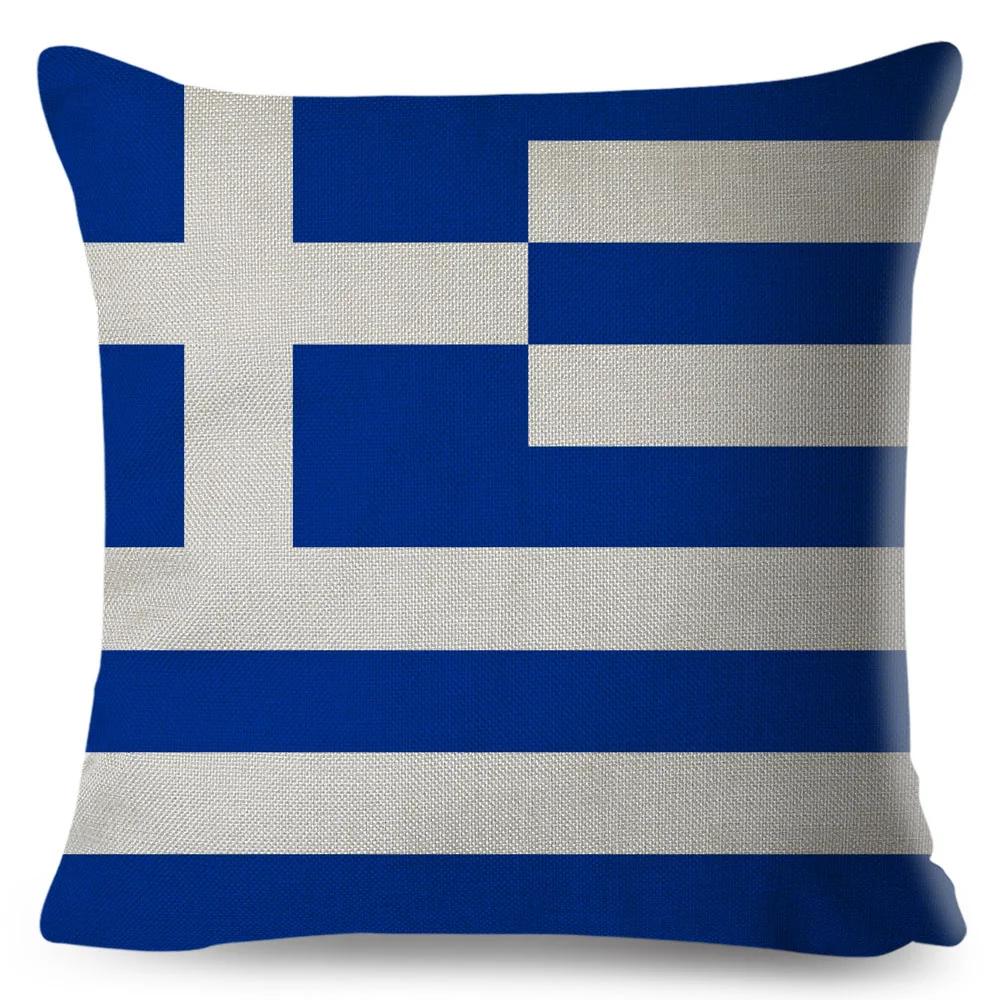 50 Style National Flag Cushion Cover for Sofa Home Children Room Decor Geometric Print Pillowcase Polyester Pillow Case 45x45cm