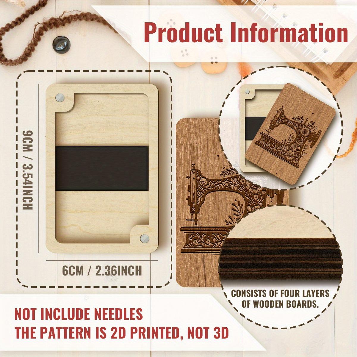 1pcs Magnetic Needle Case & Storage Box-Sewing Machine-Themed Wood Needle Holder with Magnetic Closure,Decorative Sewing Storage