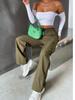 2024 Elastic Waist Women's Cargo Pants - Solid Color, Spring/Summer Fashion, Flap Pockets, In Stock