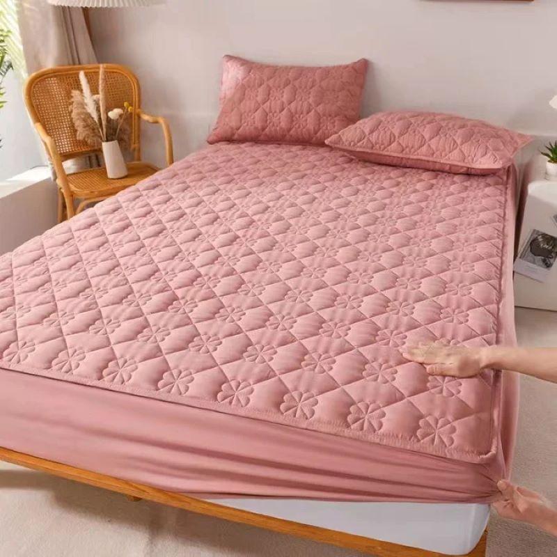 

Супер водонепроницаемый стеганый наматрасник для одной королевы из необработанного хлопка, не промокающий стеганый матрас, простыня в комплект не входит, наволочка 90x200x30cm