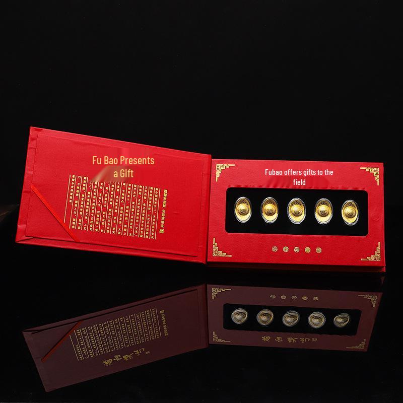 Auspicious Gold & Silver Ingots Gift Set for New Year & Business Celebration