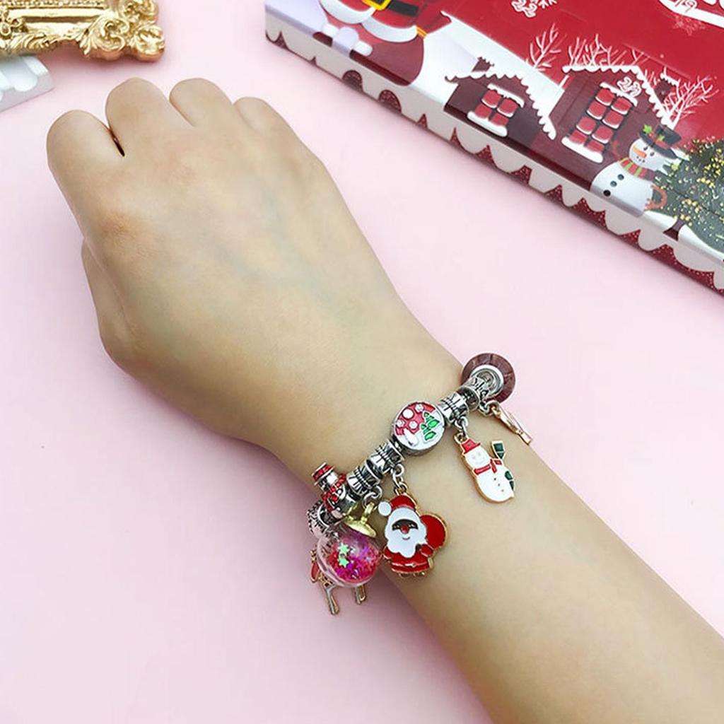 Calendário de Contagem Regressiva Com Pulseira Brinquedo Ornamento Decoração Berloque Contagem Regressiva Para o Natal Calendário Para Crianças Bebê Adolescente Adulto Menino Menina