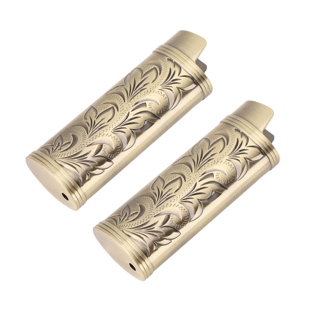 2PCS Torch Lighter Case Vintage Zinc Alloy Eye Catching Long Lifespan Portable Lighter Case Holder