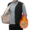 Gilet da uomo Autunno Inverno Gilet monopetto senza maniche imbottito Cardigan tinta unita Tinta unita Plus Size Cardigan caldo spesso Gilet da uomo di media lunghezza