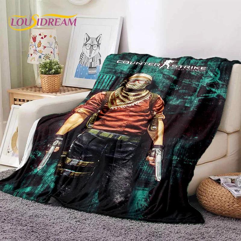 CS GO,Counter Strike Game Gamer Soft Flannel Blankets,Throw Blanket Comfortable Blanket for Picnic Beds Sofa Home Bedroom Gifts