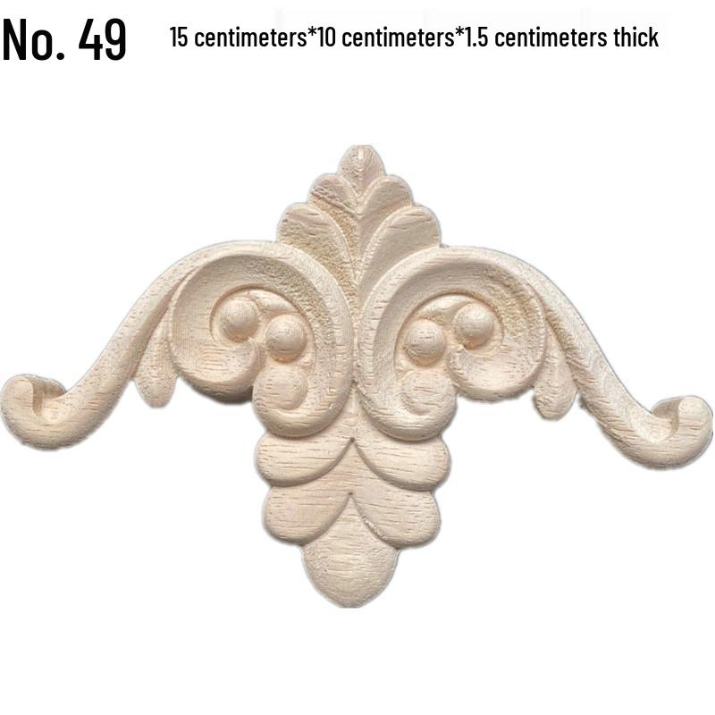 Europäische Massivholz-Schnitzerei-Applikation: Dekorative Blumen Schleife für Wände & Möbel