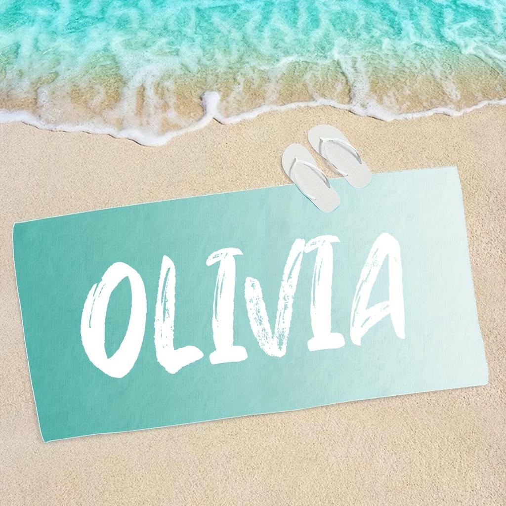 Personalized Beach Towel Custom Name/Logo Oversized Microfiber Quick-Dry Towel Summer Party Gift for Beach Swimming Bath Sports