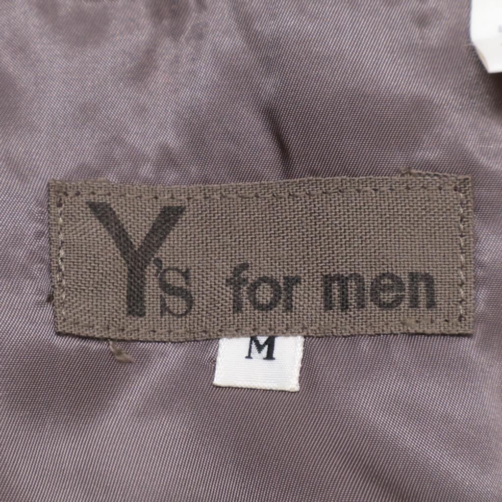 Y's for Men MC-J06-119 Striped Wool Collarless Jacket Jacket M BrownUsed