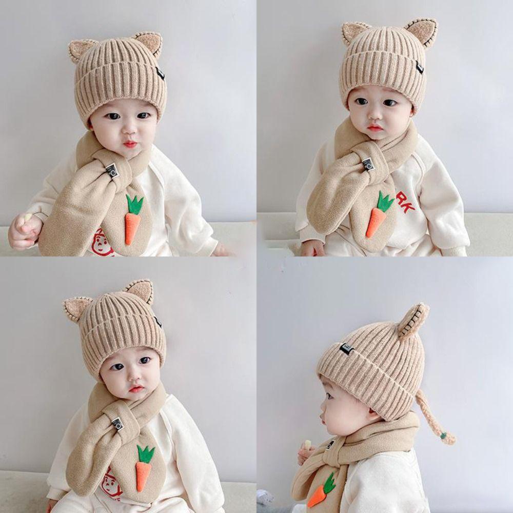 Cute Cat Ears Children's Knitted Hat Winter Warm Beanies Caps New Pullover Hat  Kids