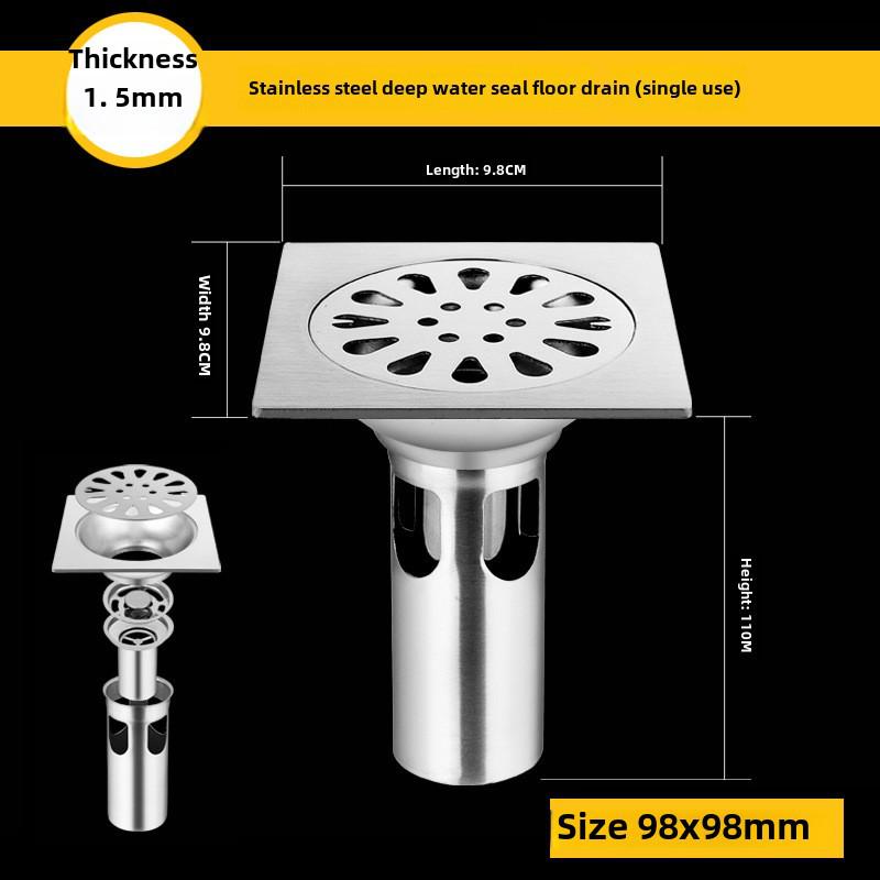 Sifon de podea din oțel inoxidabil 304, deodorant, pentru baie și mașină de spălat