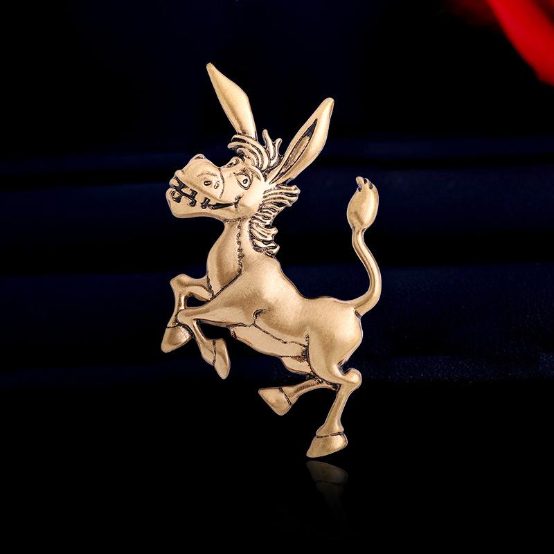 Ретро Мода Животное Осел Мужские Капающее Масло Аксессуары Брошь 3*6CM