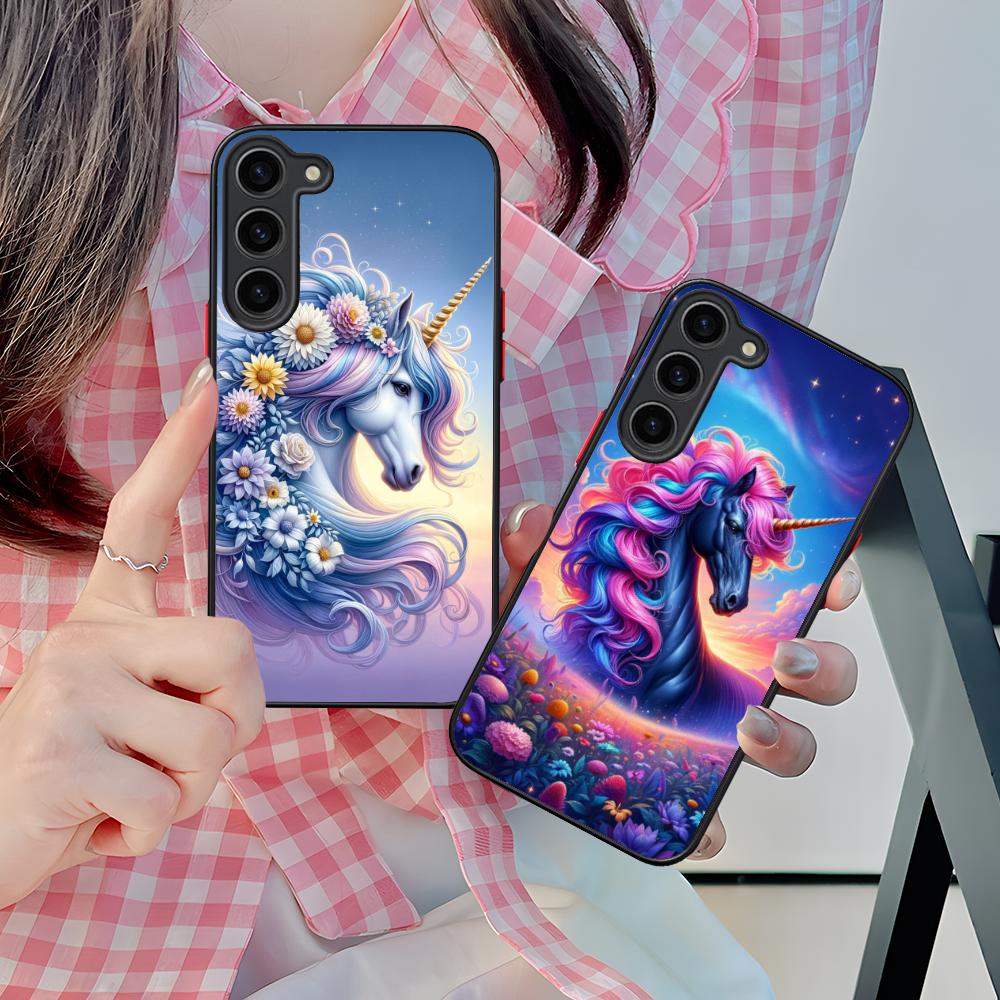 Fantasy Unicorn Mobile Phone Case for Samsung Galaxy S25 S24 S23 S22 S21 Plus FE Ultra Colorful Silicone Cover Cellphones Luxury