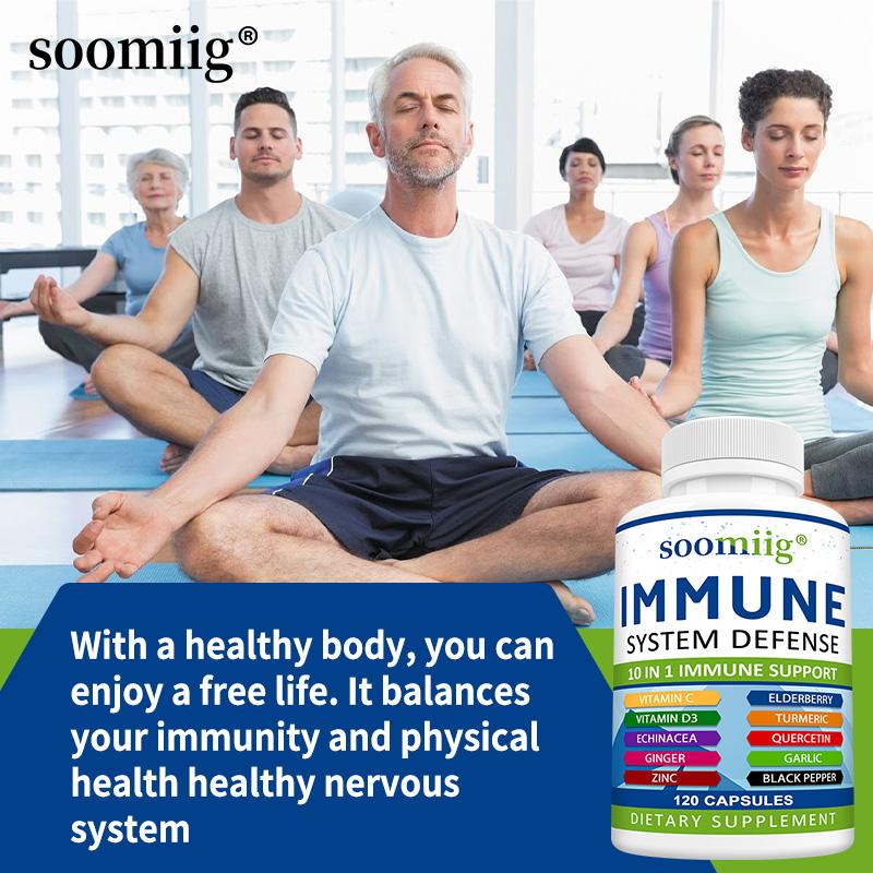Vitamin C, Vitamin D3, Zinc, 7 Natural Herbal Extracts, Multivitamin Supplements, 120 Capsules