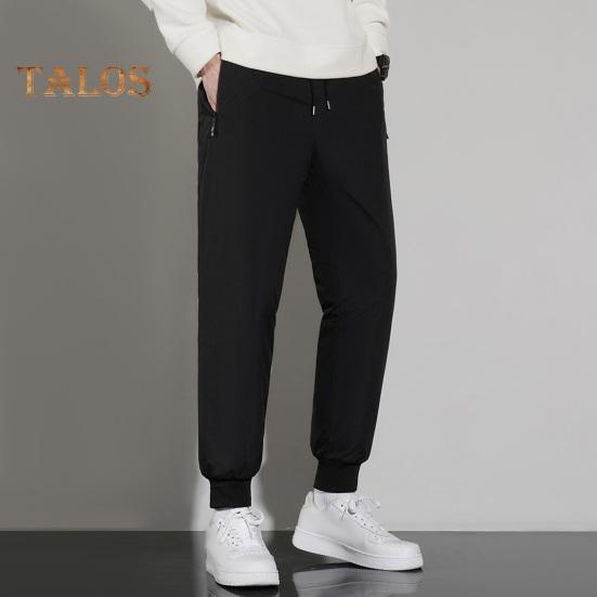 Zima Muži středního věku Kalhoty Zesílený fleece Stahovací šňůrka Pružný pas Velká velikost Udržování tepla Kapsy na zip Jednobarevné Teplé Sport Cestování Práce