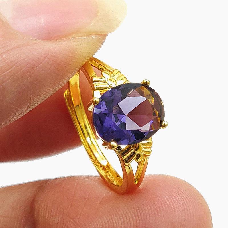 24K Gold Plated Open Women's Wedding and Proposal Ring