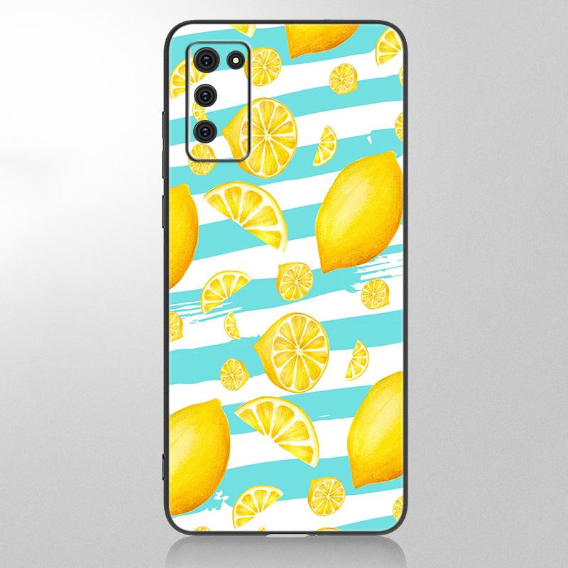 Summer green leaves fruit lemon Case For Samsung Galaxy A12 A02S A22 A32 A52 A72 A71 A51 A41 A31 A21 A11 A50 A70 A10S A20S Cover