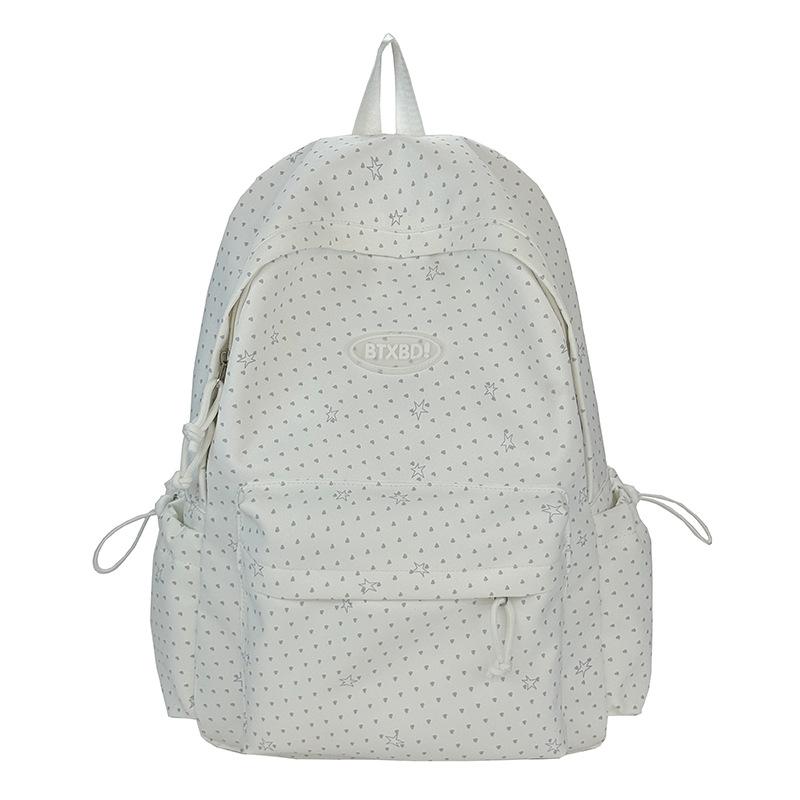 Schoolbag female high-value middle school student large-capacity Mori printed backpack cute polka dot lightweight travel backpack