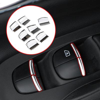 7Pcs/Set ABS Chrome Car Door Window Switch Lift Button Cover Trim Sticker for Nissan Qashqai J11 2016 - 2020
