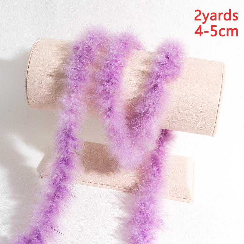 2Yard Feather Boas Turkey 1.82Meter For Crafts On Tape Ribbon Clothes Dress Hats Long Diameter 4-5cm White Black Royal Blue Trim