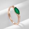 Kienl New Simple  Rose Gold Ring For Women Luxury Green Natural Zircon Bride Ring Vintage Wedding Jewelry Fashion