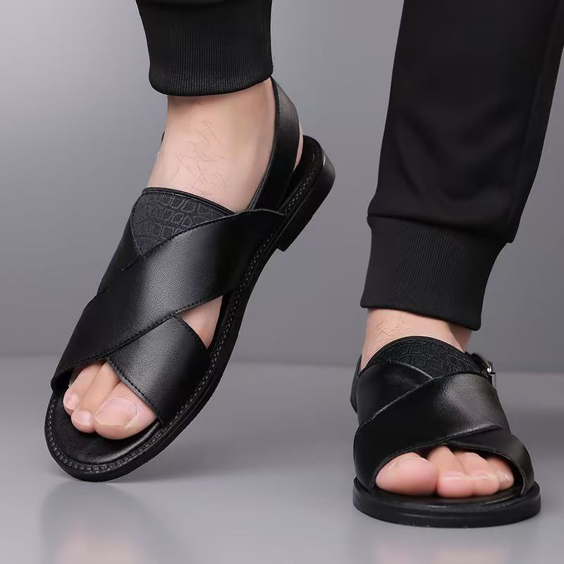 Large Size Sandals Men Wear Extra Large Size Fashion Leopard Print Sandals Casual Breathable Non-slip Versatile Beach Shoes Men