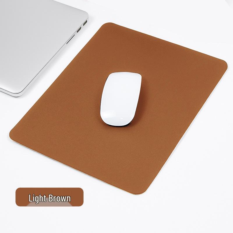 Minimalistická protiskluzová jednobarevná kožená podložka pod myš pro notebook, počítač, kancelářský stůl nebo hraní her
