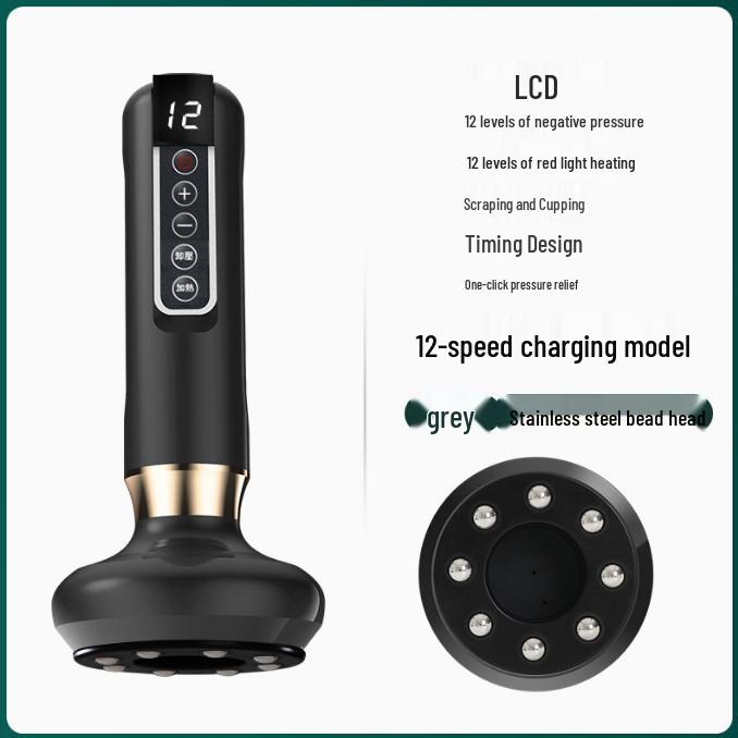 Smart Electric Guasha Cupping Device with Negative Pressure, Large Suction, and Bianstone Hot Compress