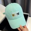 Fashion Hat Cream Spring Korean ins Baseball Cap Summer Female Cute Cartoon Embroidery Big Head Shade Cap