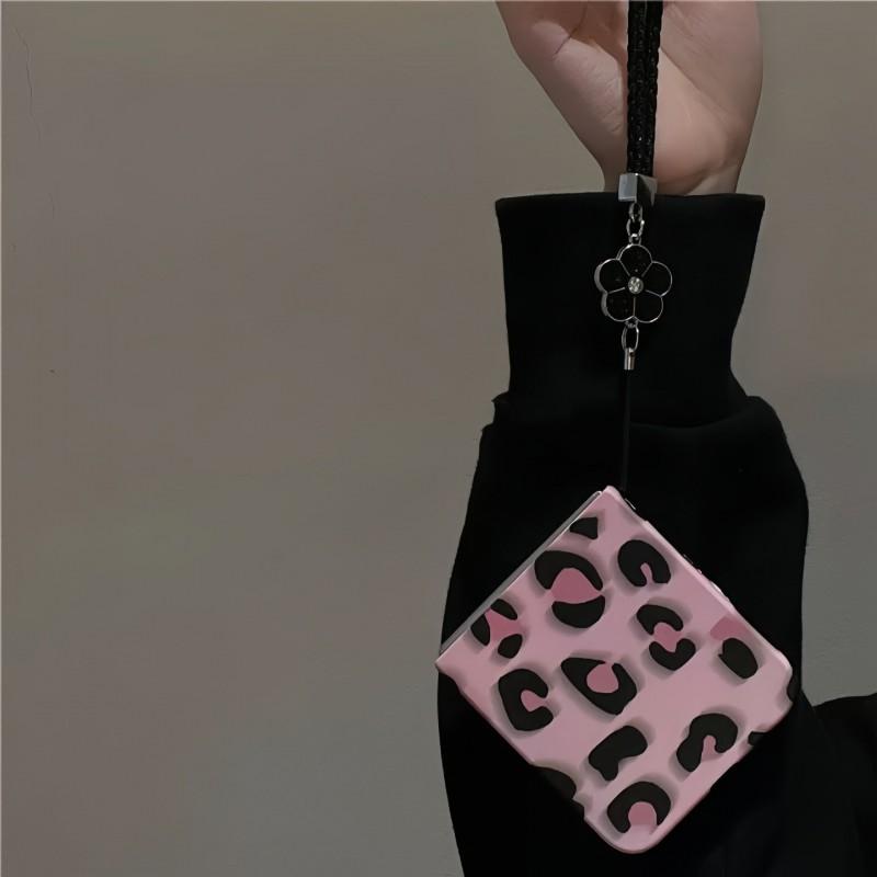 Pink Leopard Print Foldable Phone Case Pura X - Soft TPU Cover With Anti-Slip Grip Shockproof Magnetic Compatible
