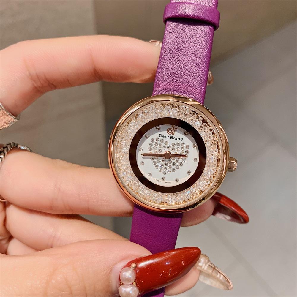Neue Ins Damenuhr Mode Treibsand Damen Quarz Uhr Herzförmiger Diamant Wasserdichtes Armband Damenuhr