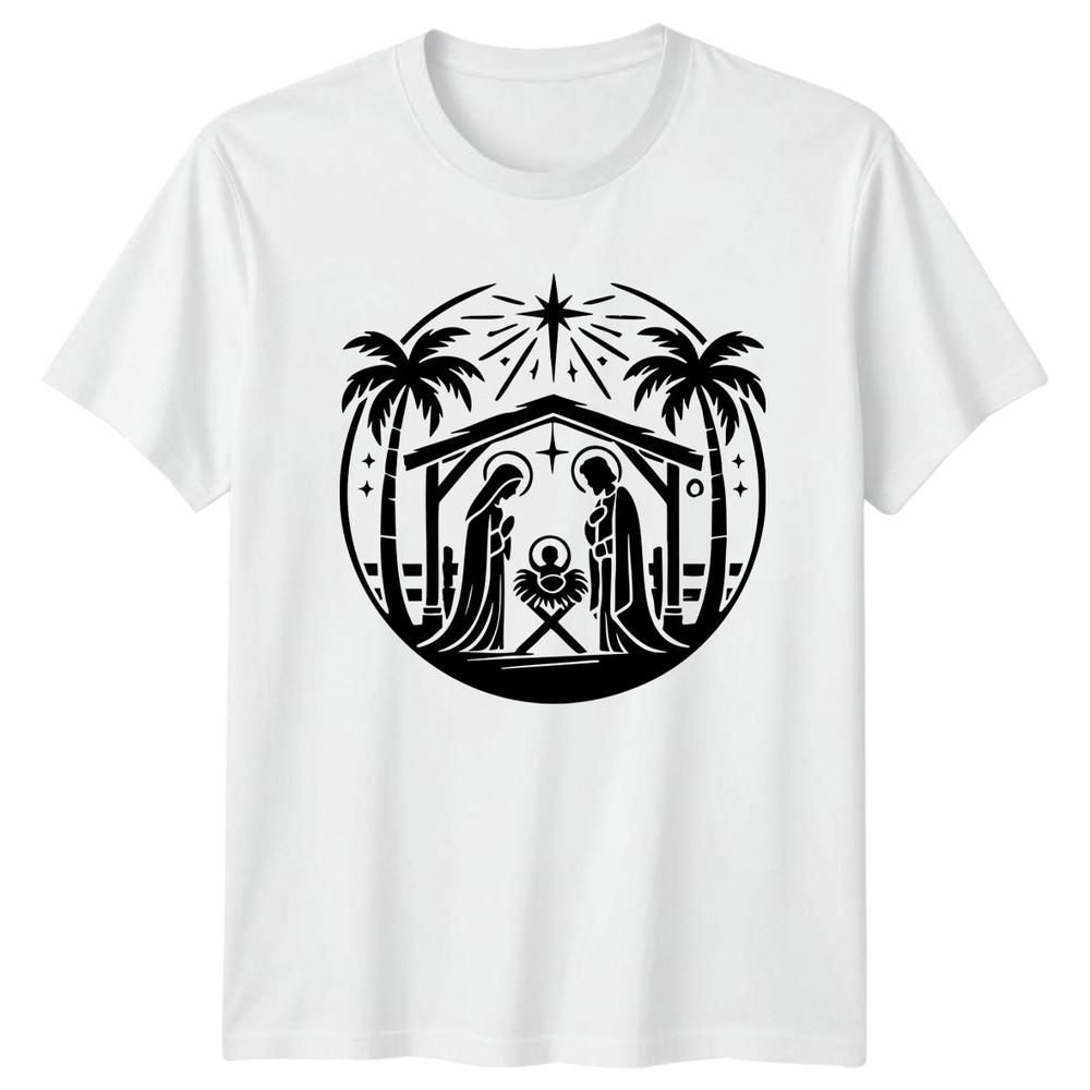 Traditional Nativity Scene Christmas TShirt Nativity Religious S