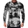 Spring and Autumn Round Neck 3D Tie Dye Printed T-shirts Fashionable Casual Long Sleeved Men's T-shirts