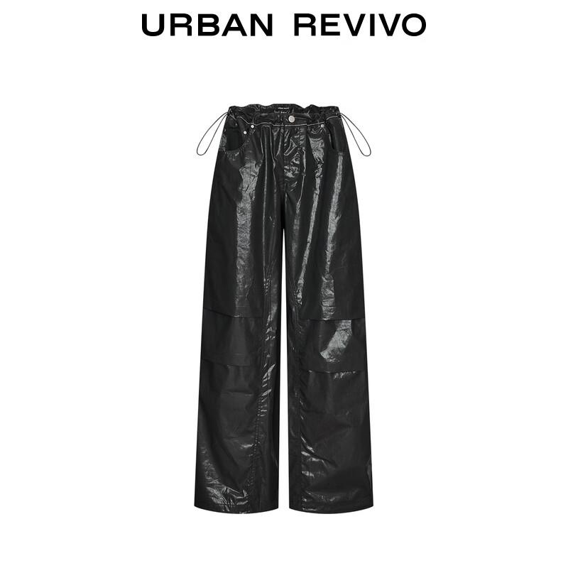 UR 2025 Autumn Drawstring Pleated Wide-Leg Pants