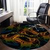 1PC Dinosaur Pattern Office Round Area Rug, Indoor Mat Suitable For Office, Under Office Chairs Bedroom Living Room Home Decor, Room Deco 060