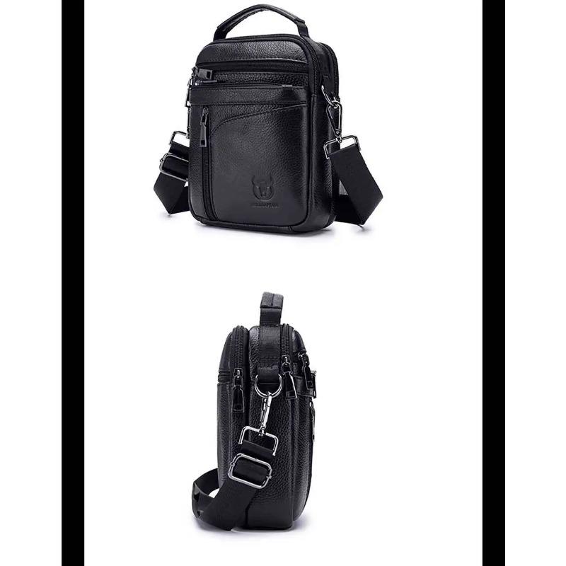 BULLCAPTAIN 2024 Brand Leather Men Bag Casual Business Leather Mens Shoulder Messenger Bag Vintage Men's Crossbody Bag male