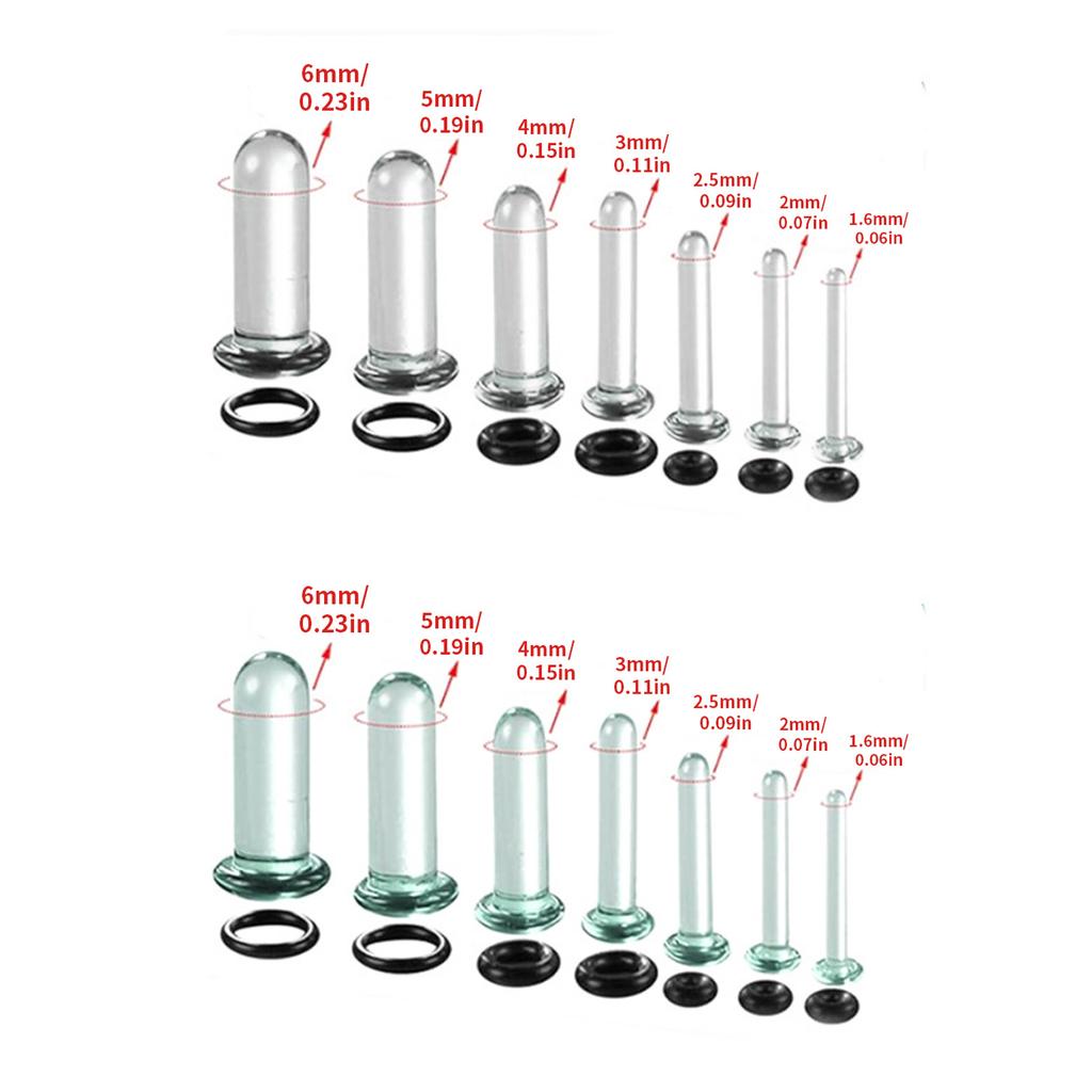 Glass Ear Stretching Set Ncludes 1.6 7mm/7.5 12mm Plugs with O Rings Single Flare Gauge Expander Piercing Jewelry