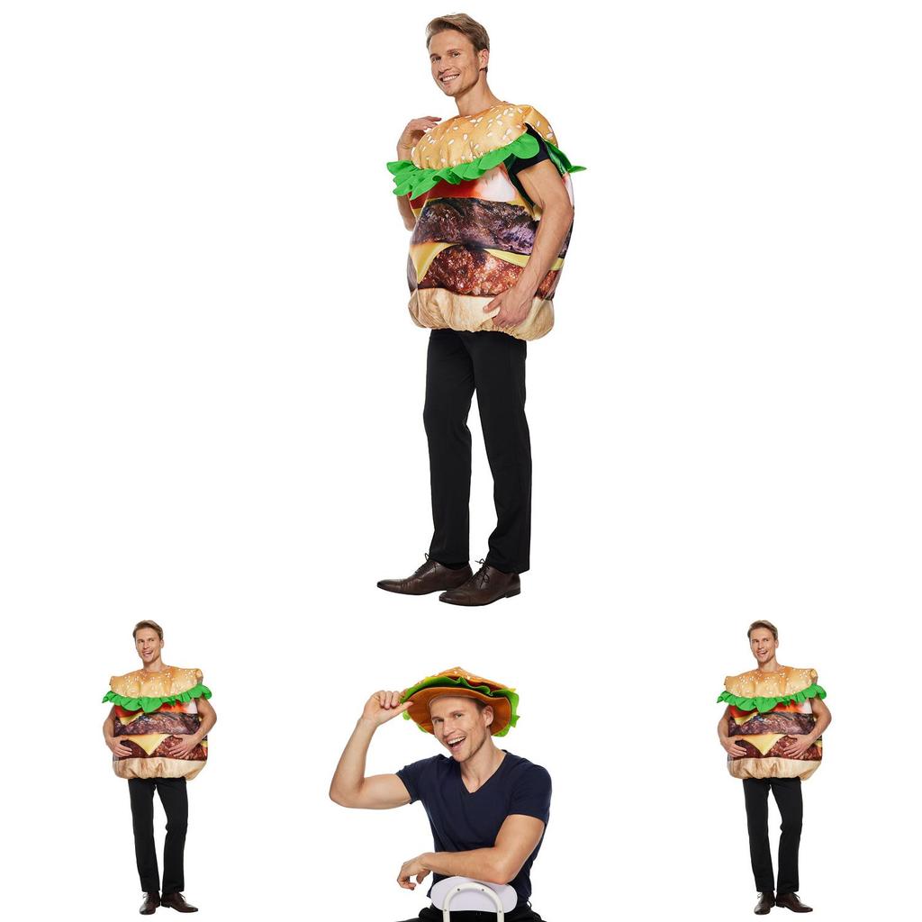 Halloween Beef Burger Costume For Adults With Stage Performance Design For Parties
