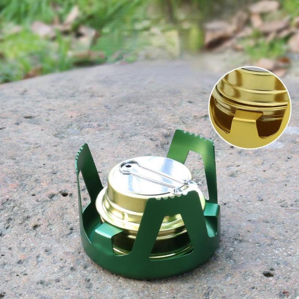 Outdoor Camping Brass Stove with Aluminum Stand Cover Portable Boiling Water Stove Bracket