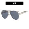 Premium Metal Round Shape Thick Frame Stylish Famous Style Sunglasses Casual UV400 Protection Protection Spectacles Women Sunglasses