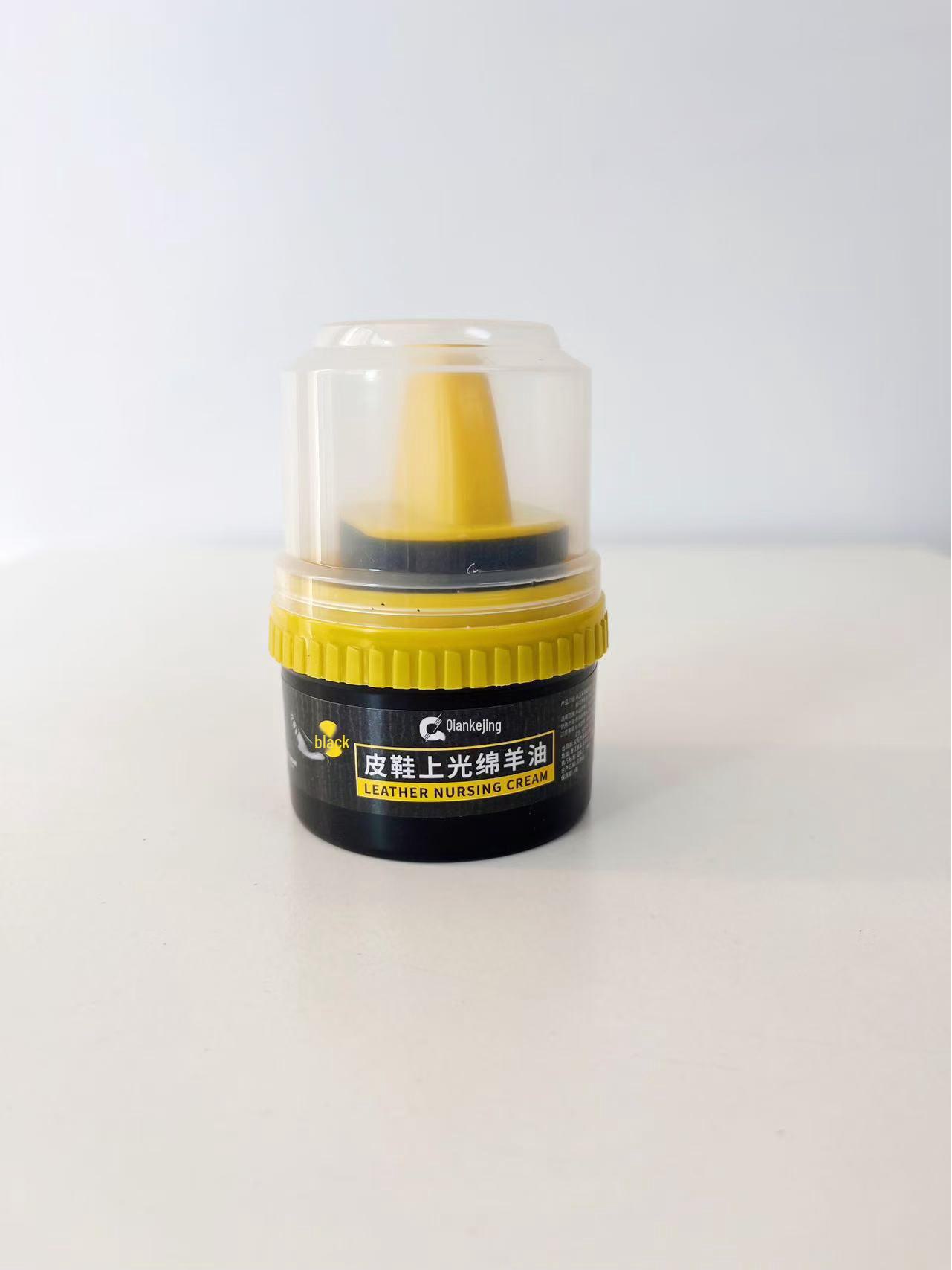 

Бесцветный крем для обуви: Воск для ухода за кожаной обувью с овечьим маслом для полировки черной кожи. with brush head чёрный