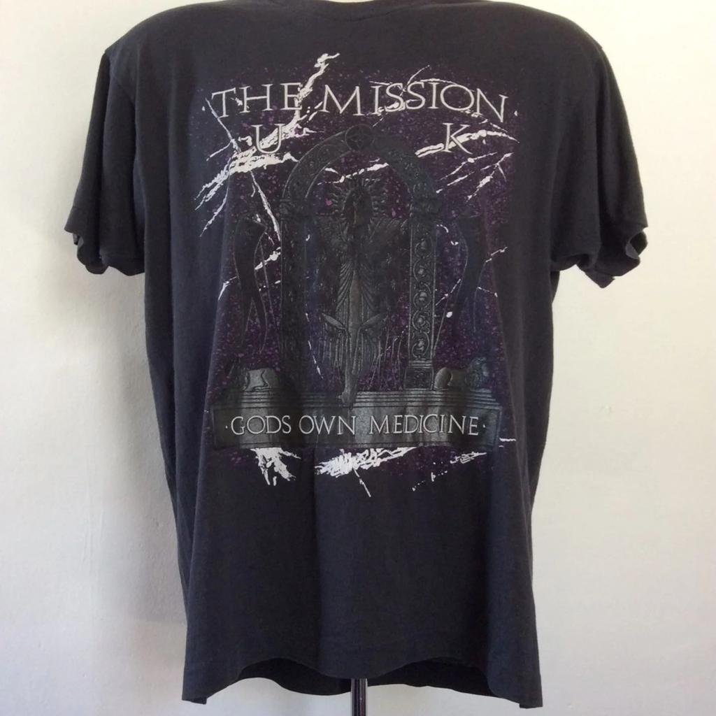 Vtg 1987 The Mission Uk Concert Tshirt Black Lxl 80s Screen Stars Goth Gothic Rock Uk