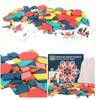 Drewniane Puzzle Do Układania Klocki Tangram Zestaw Montessori Woreczek