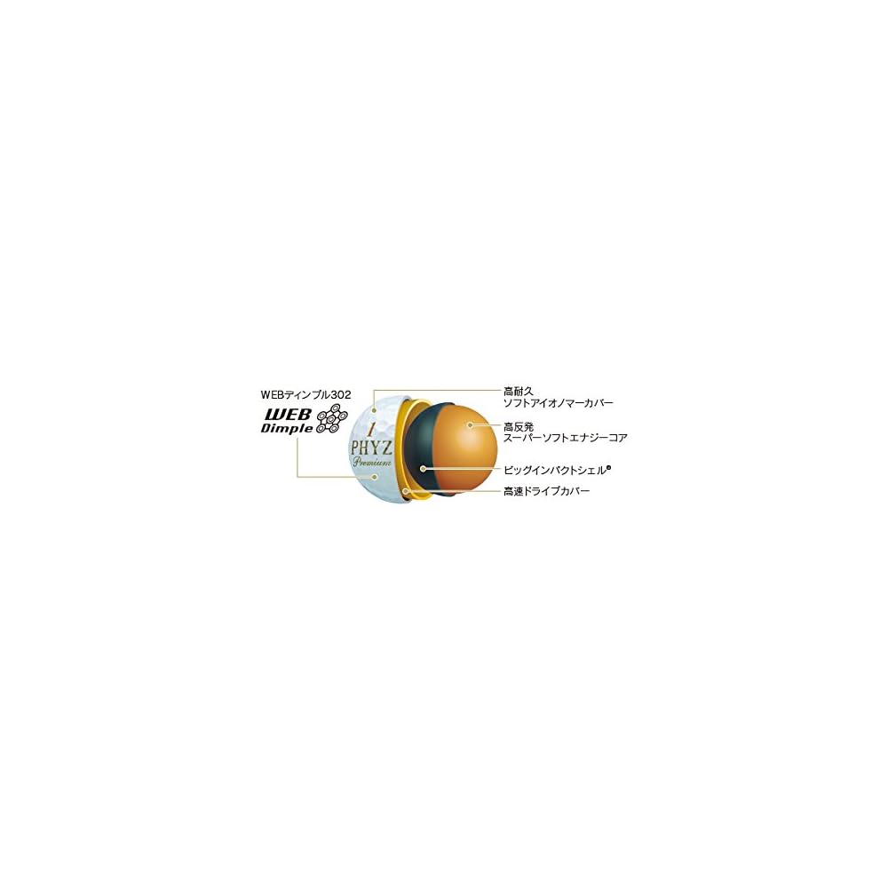 Bridgestone PHYZ Premium Golf Balls 12 Pack Gold Pearl