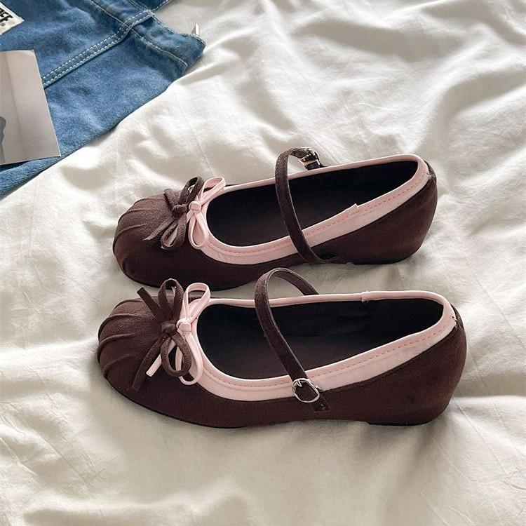 2026 Summer Retro French Bow Mary Jane Shoes: Height-Boosting Flats for Skirts