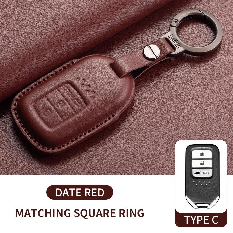 

For Honda Civic 11Th For Honda Civic Accord Hr-V Cr-V Key Fob Shell Accessories Leather Car Folding Key Cover Case
