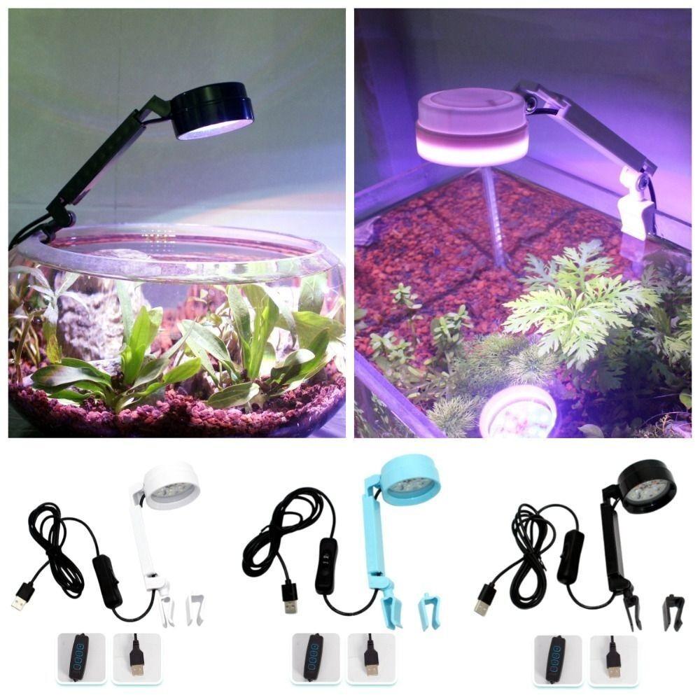 Universal LED Aquarium Light Adjustable Special Small Round Light  For Water Plants