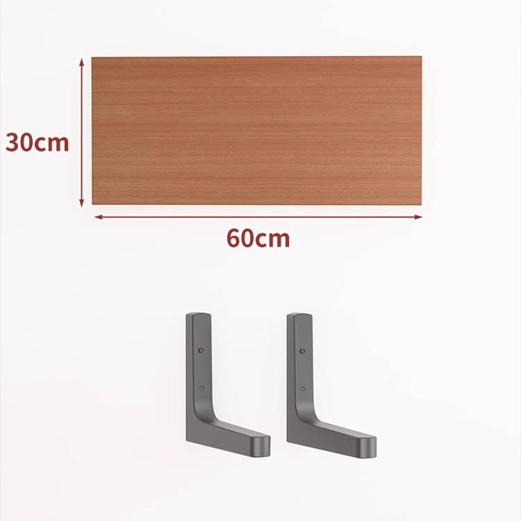 Paint-Free Floating Wall Shelf: Wooden Wall-Mounted Bookshelf and Storage Plank